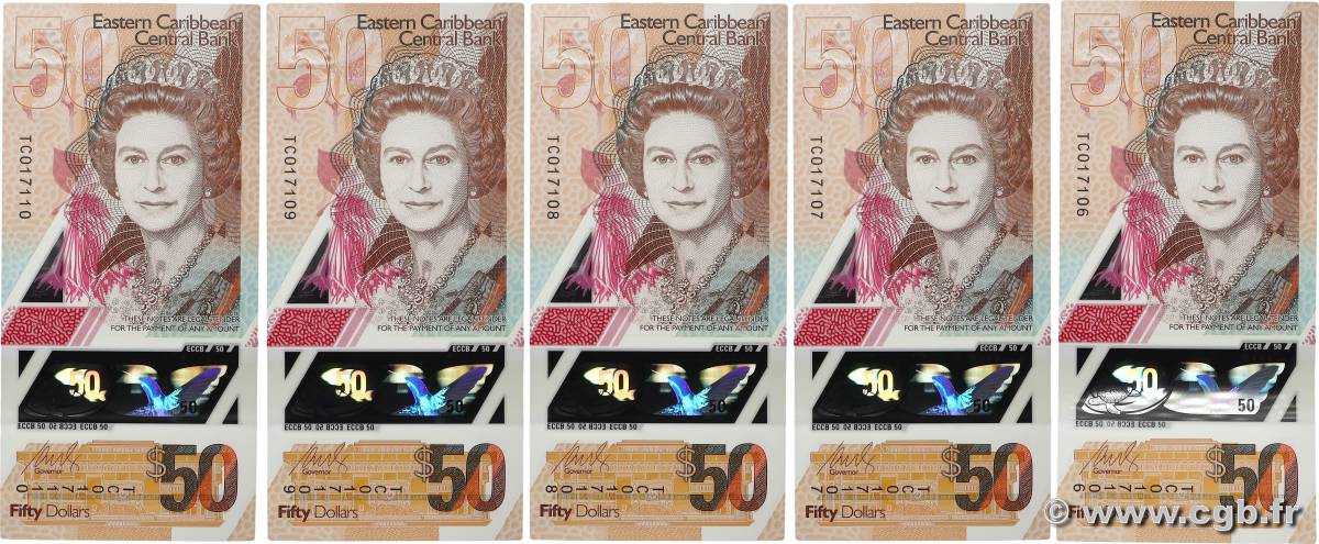 50 Dollars Consécutifs EAST CARIBBEAN STATES  2019 P.59 fST+