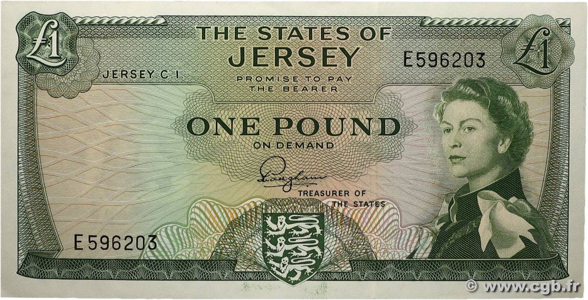 1 Pound JERSEY  1963 P.08a fST