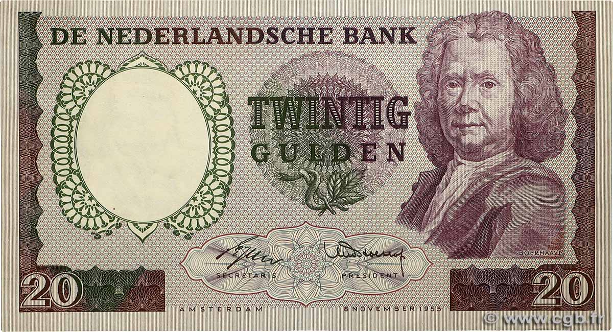 20 Gulden NETHERLANDS  1955 P.086 XF-