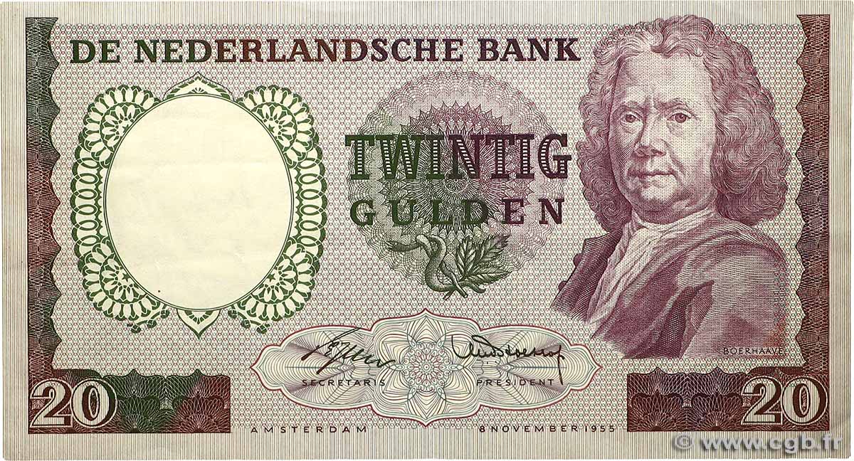 20 Gulden PAíSES BAJOS  1955 P.086 MBC+