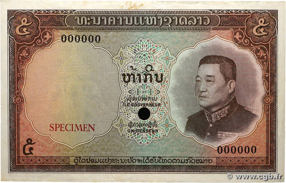 5 Kip Épreuve LAOS  1962 P.09ct fVZ