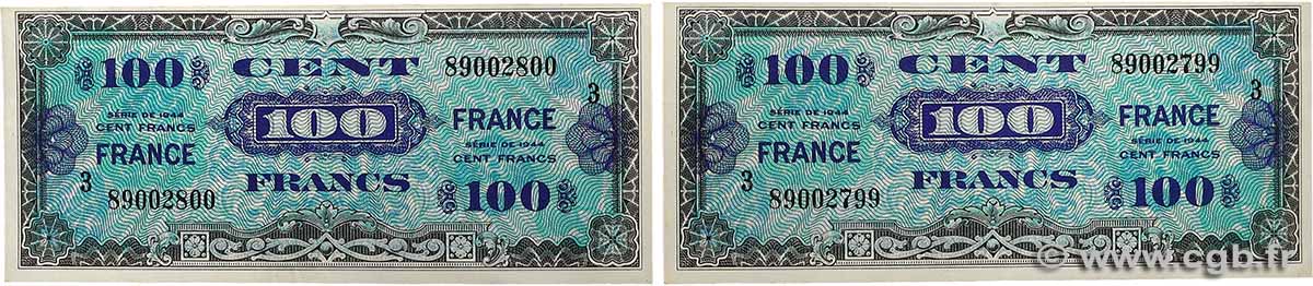 100 Francs FRANCE Consécutifs FRANCE  1945 VF.25.03 AU+