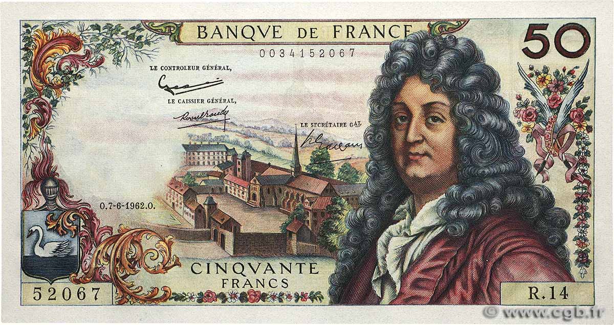 50 Francs RACINE FRANCE  1962 F.64.01 UNC-