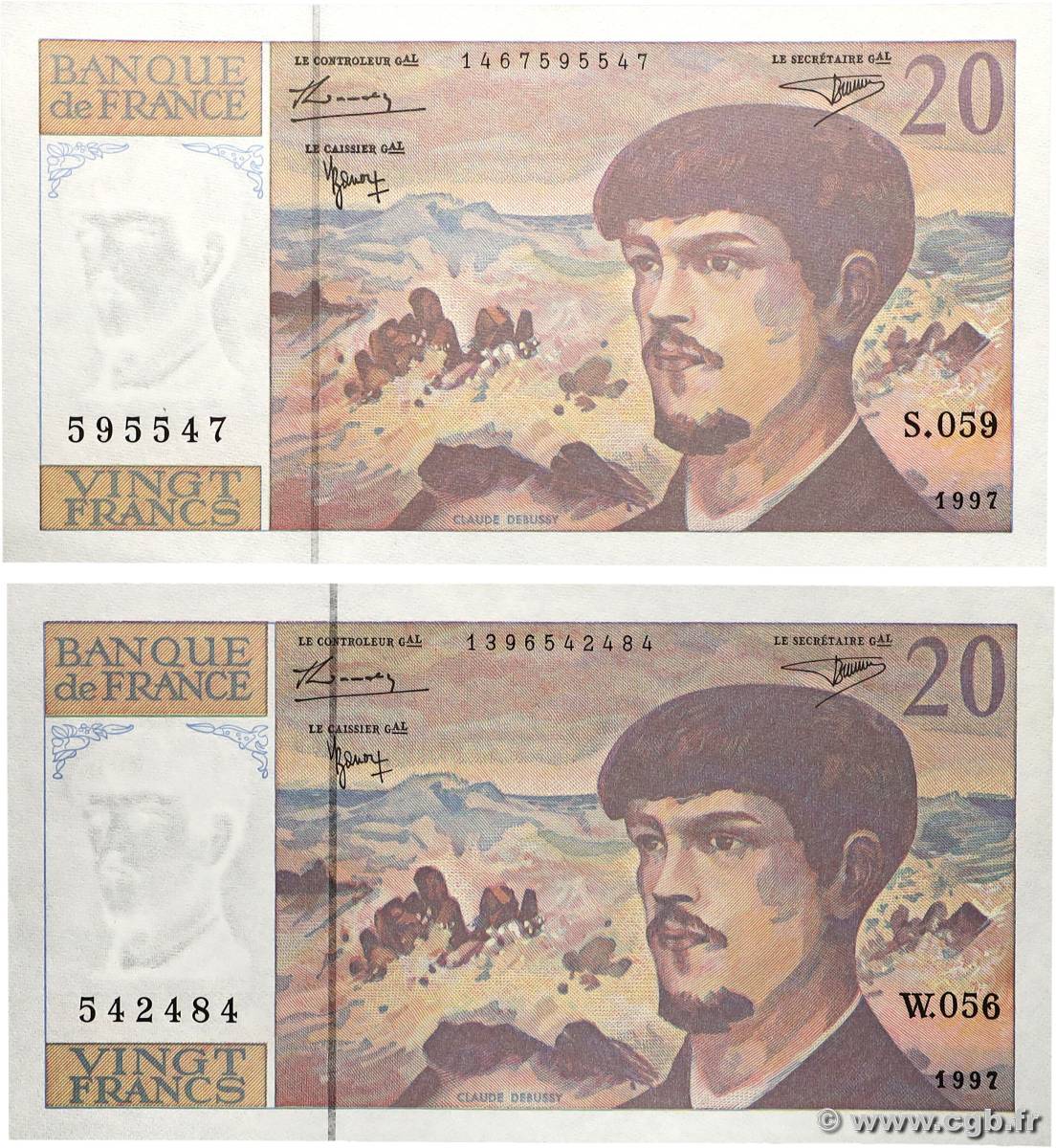 20 Francs DEBUSSY Modifié Lot FRANCE  1997 F.66ter.02 NEUF