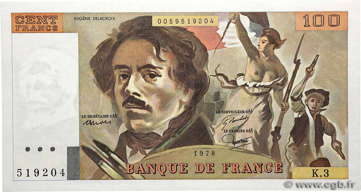 100 Francs DELACROIX FRANCIA  1978 F.68.03 SC