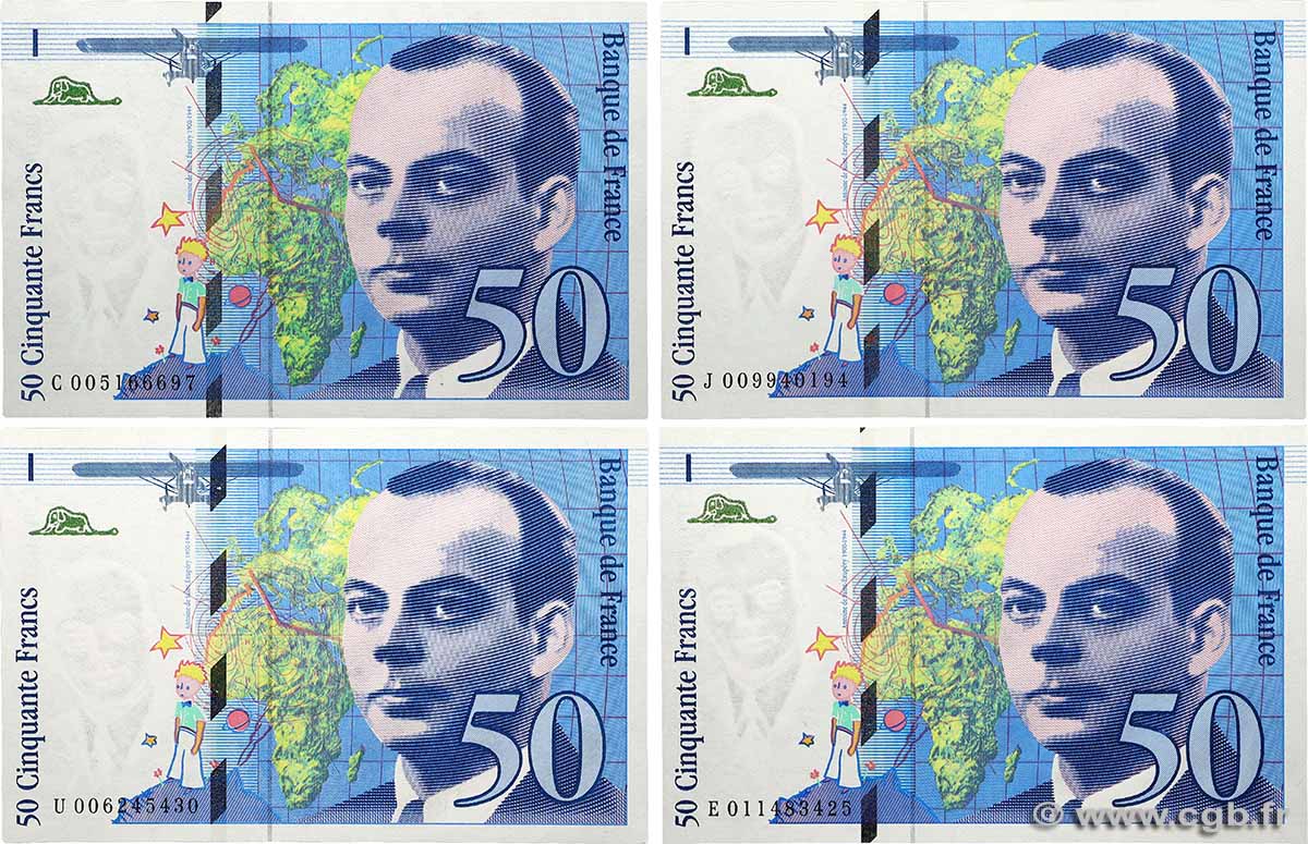50 Francs SAINT-EXUPÉRY Lot FRANKREICH  1993 F.72.02 fST+