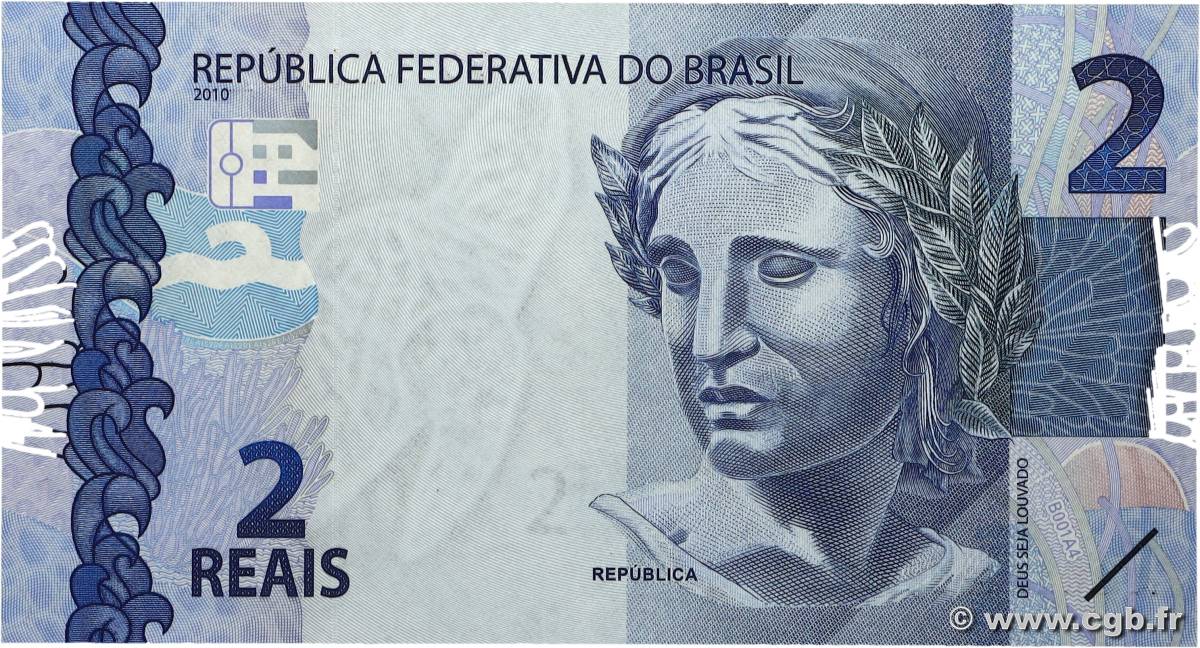 2 Reais BRÉSIL  2010 P.252a NEUF