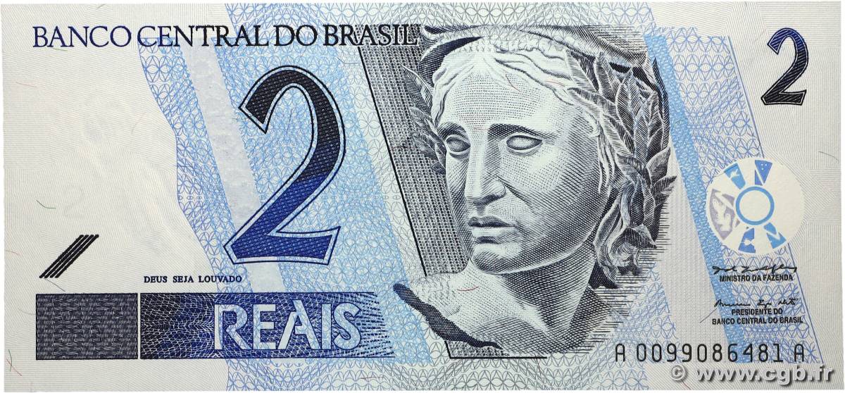 2 Reals BRÉSIL  2001 P.249a NEUF