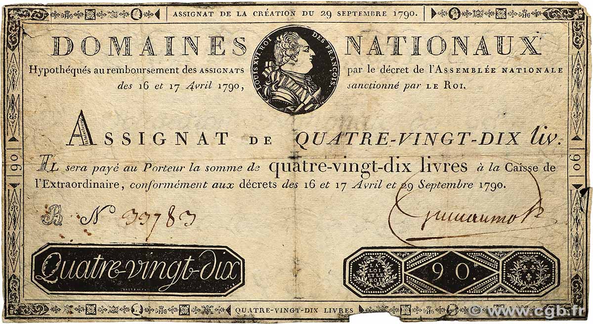 90 Livres FRANKREICH  1790 Ass.08a fS
