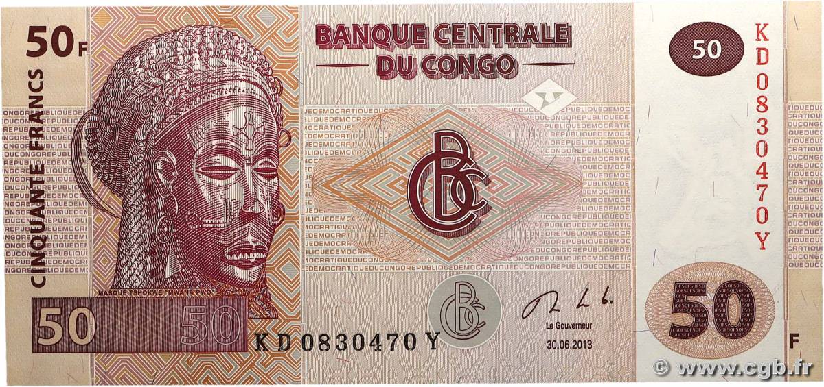 50 Francs RÉPUBLIQUE DÉMOCRATIQUE DU CONGO  2013 P.097a NEUF