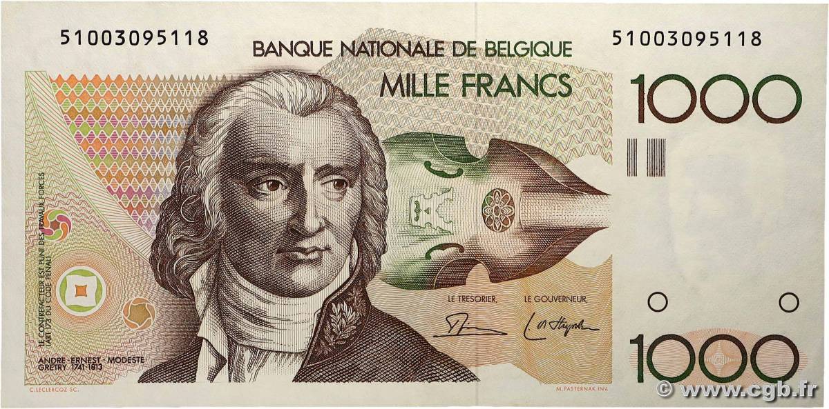 1000 Francs BELGIEN  1980 P.144a fST