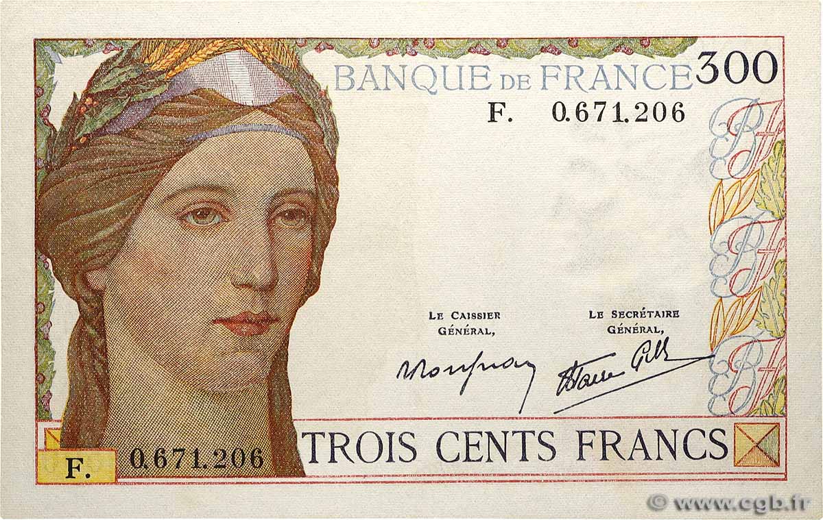 300 Francs FRANKREICH  1938 F.29.01 VZ+