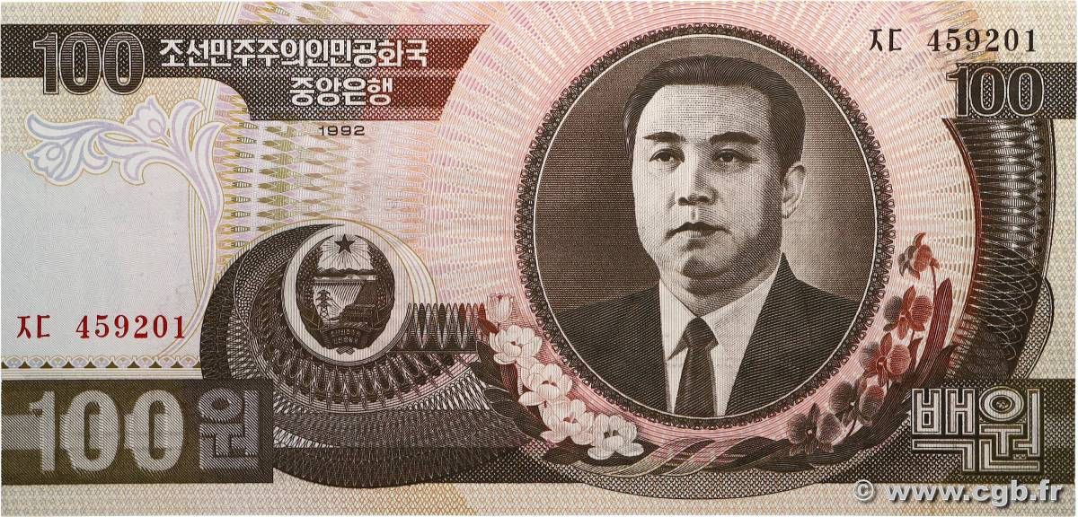 100 Won CORÉE DU NORD  1992 P.43a pr.NEUF