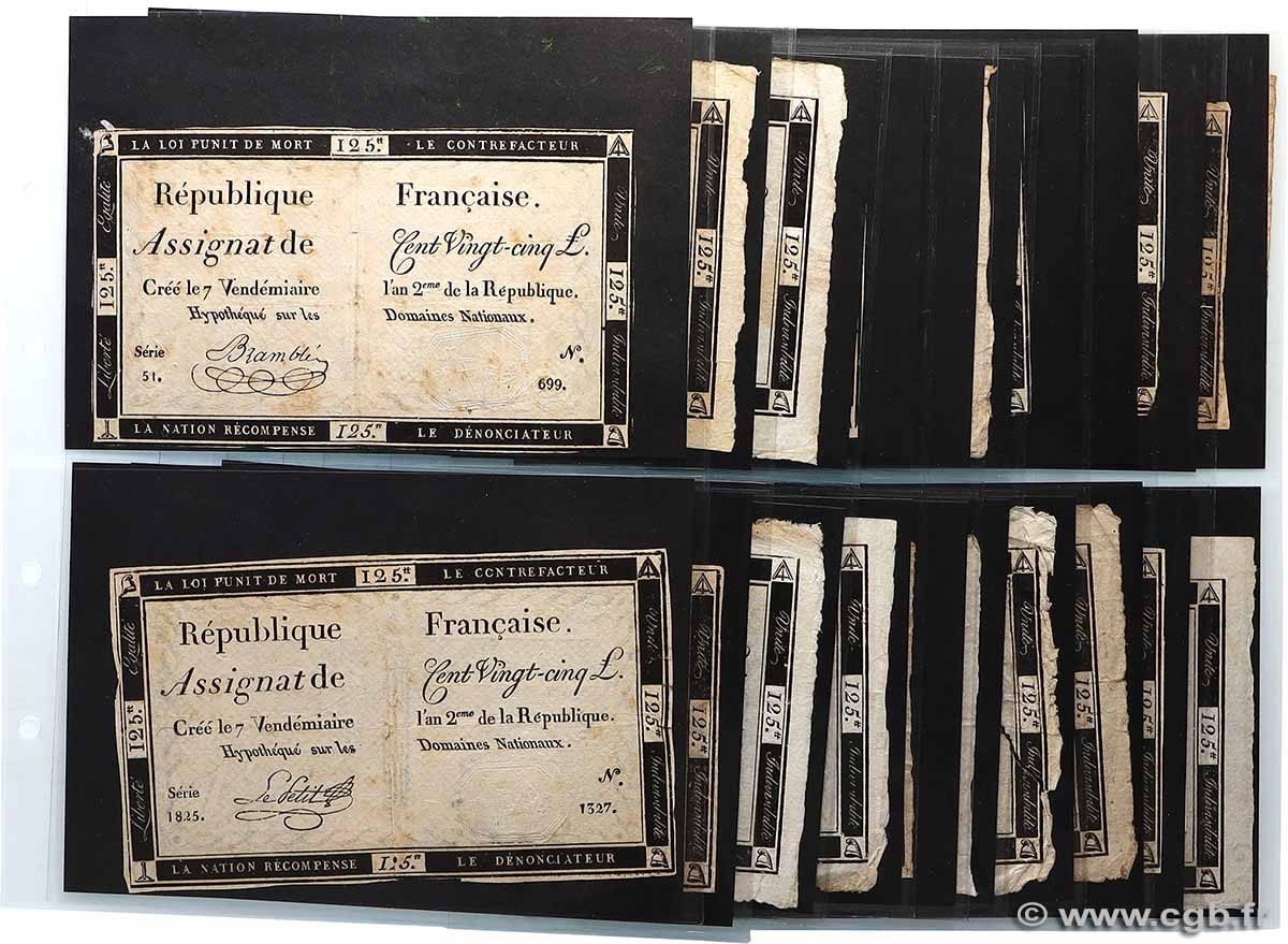 125 Livres Lot FRANKREICH  1793 Ass.44a SS