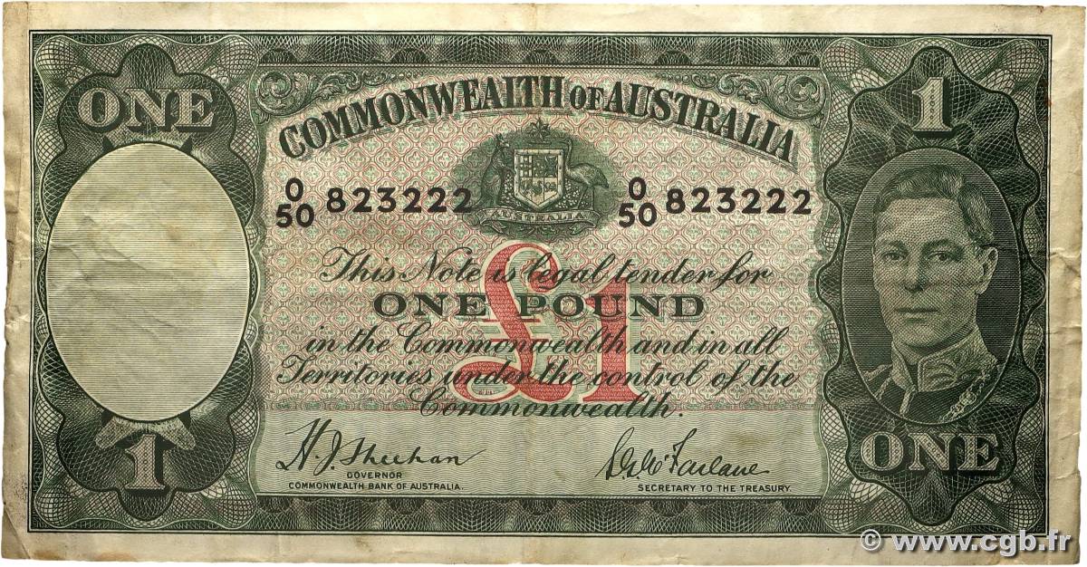 1 Pound AUSTRALIE  1938 P.26a TB+