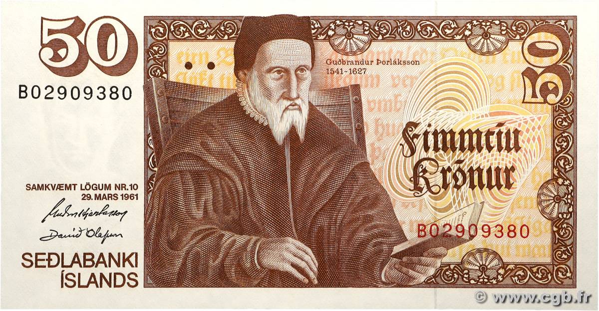 50 Kronur ISLANDE  1961 P.49a NEUF