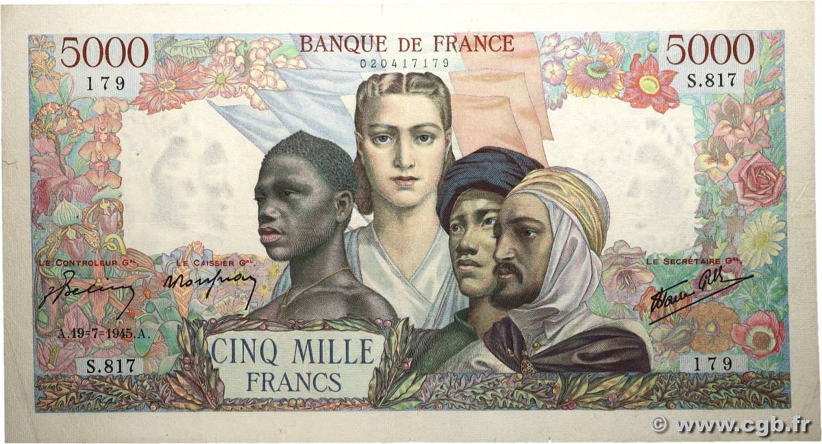 5000 Francs EMPIRE FRANÇAIS FRANCE  1945 F.47.35 TB