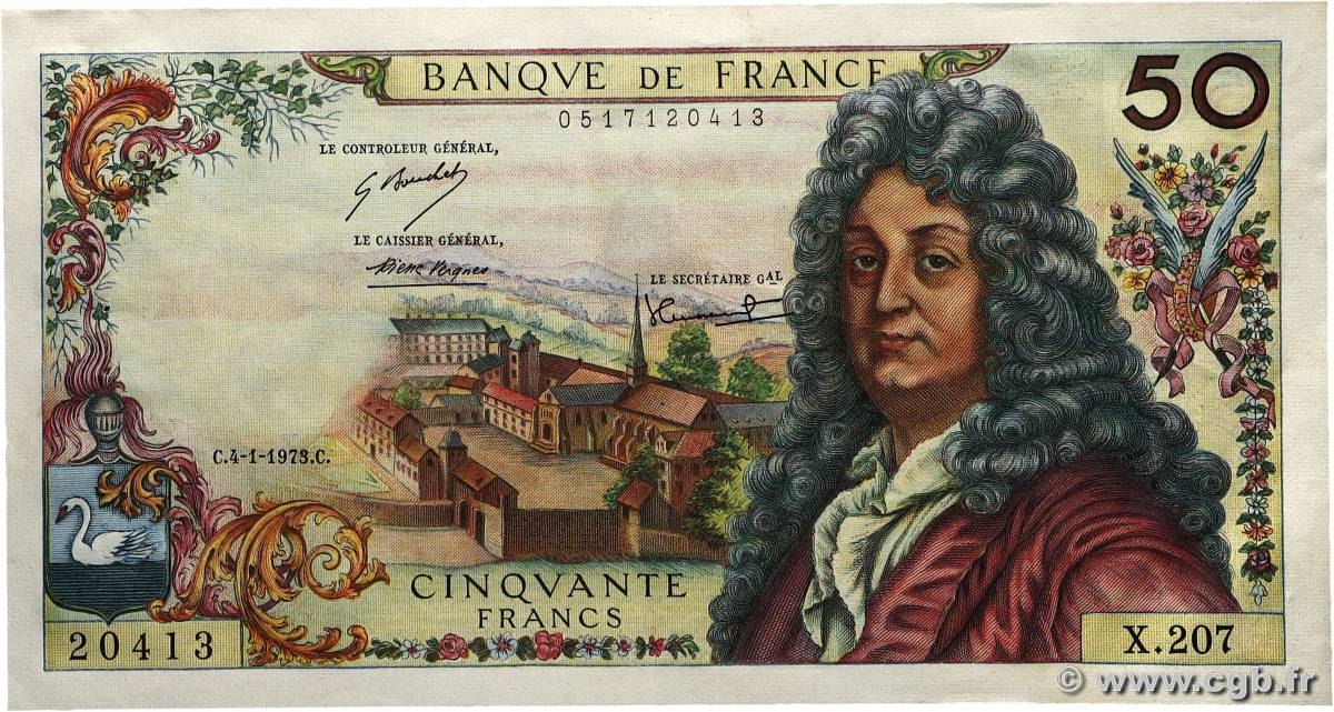 50 Francs RACINE FRANCE  1973 F.64.22 SUP
