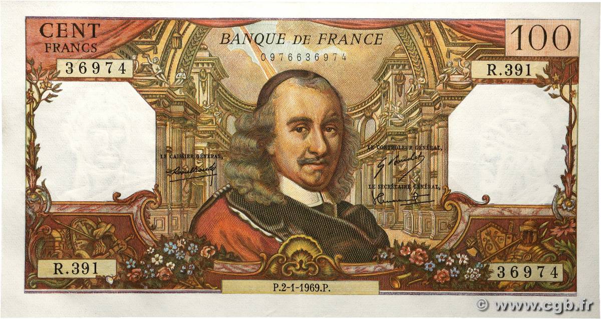 100 Francs CORNEILLE FRANCE  1969 F.65.25 SUP