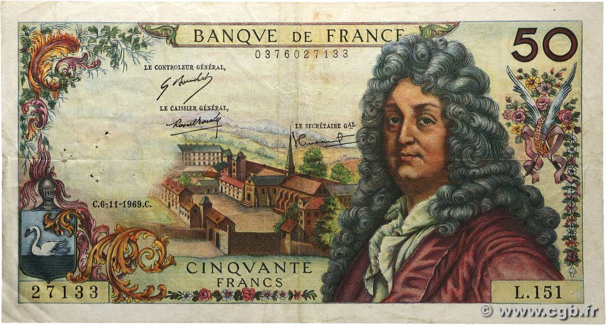 50 Francs RACINE FRANCE  1969 F.64.15 TB