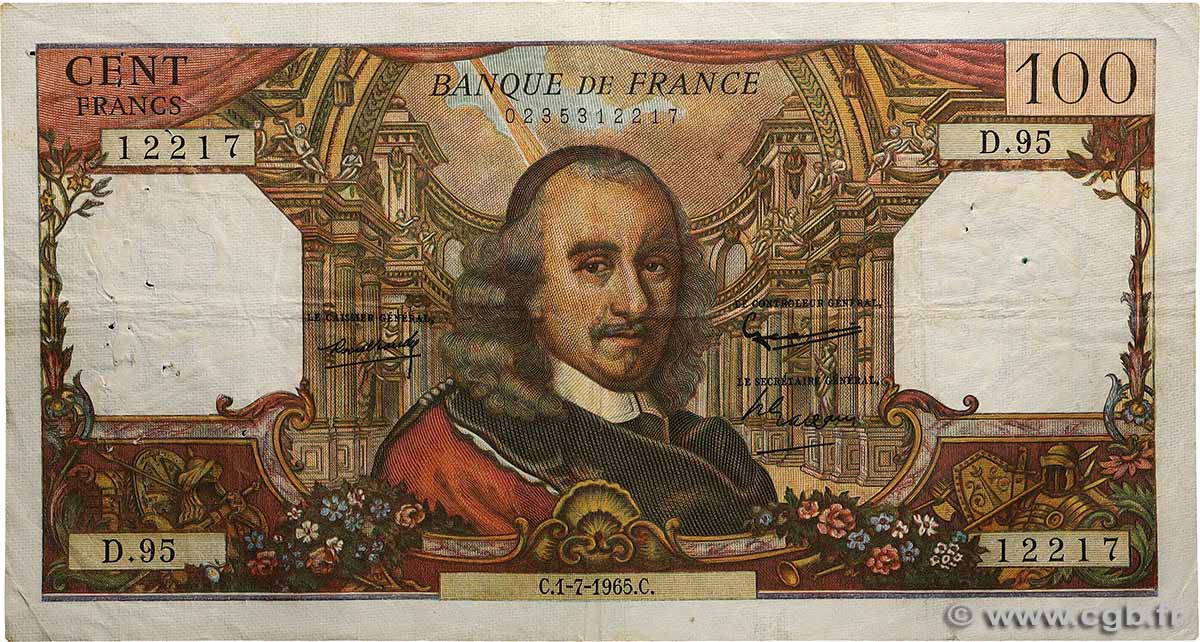 100 Francs CORNEILLE FRANCE  1965 F.65.08 TB