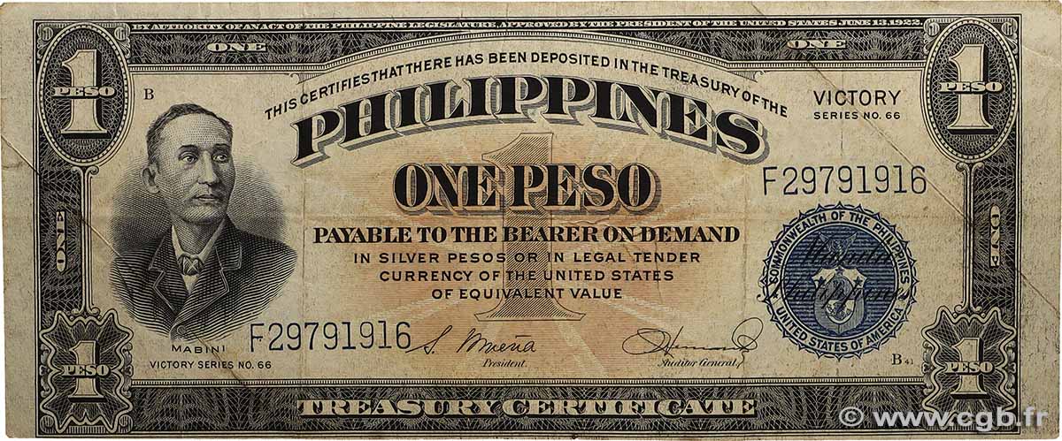 1 Peso PHILIPPINES  1949 P.094 TB+