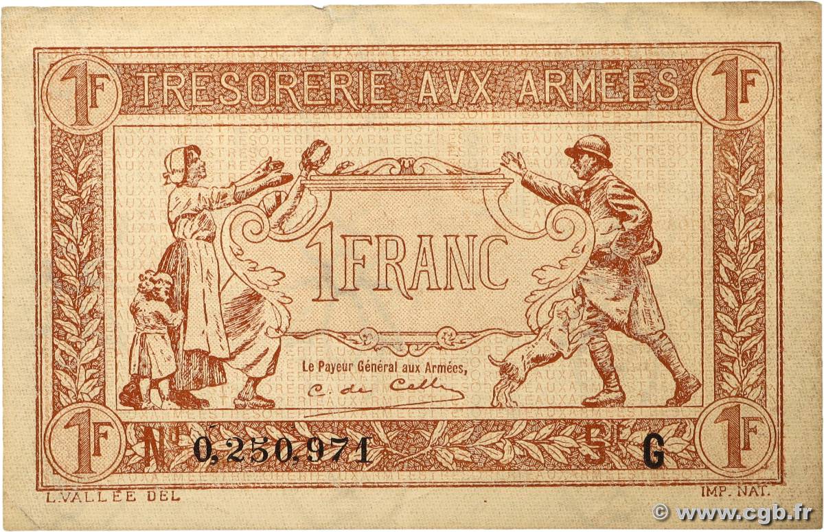 1 Franc TRÉSORERIE AUX ARMÉES 1917 FRANCE  1917 VF.03.07 TTB