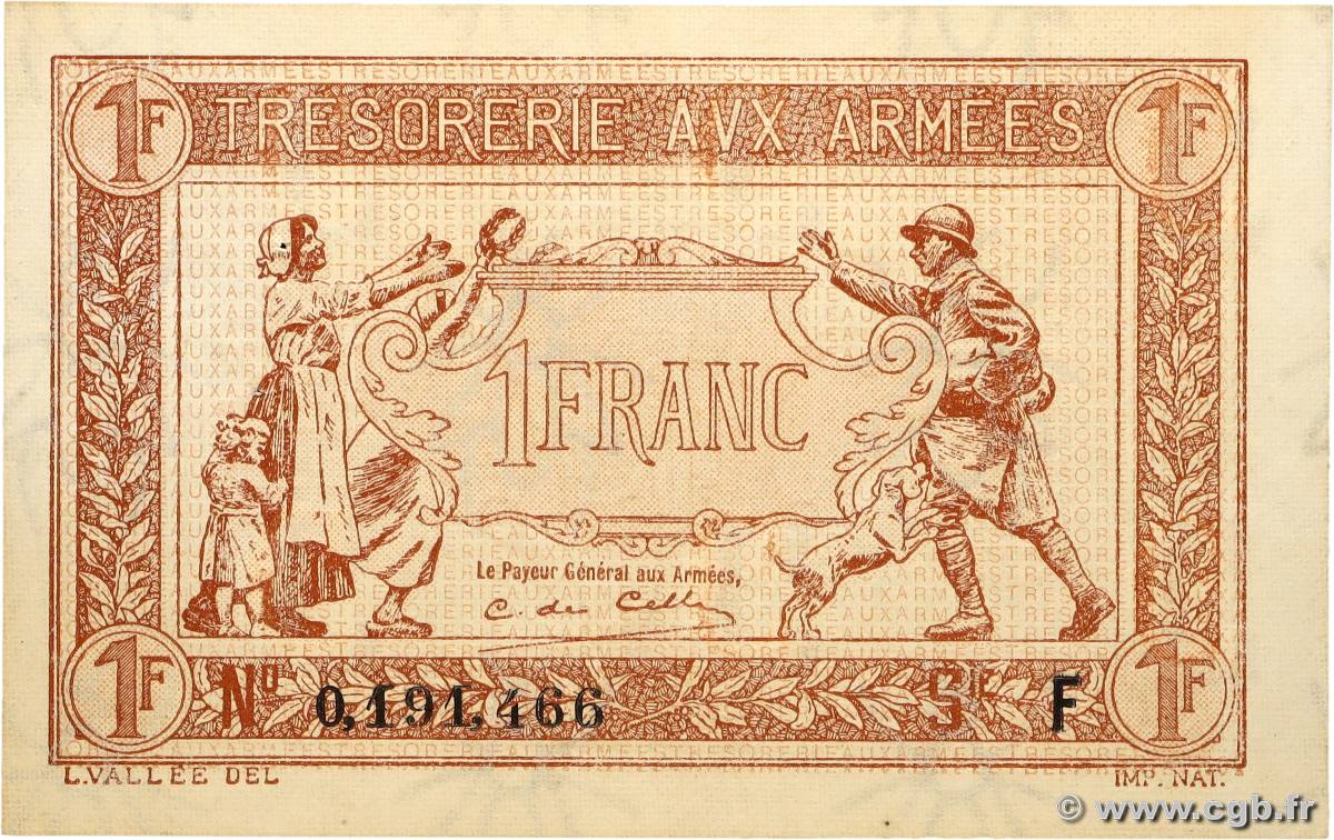 1 Franc TRÉSORERIE AUX ARMÉES 1917 FRANCE  1917 VF.03.06 SPL