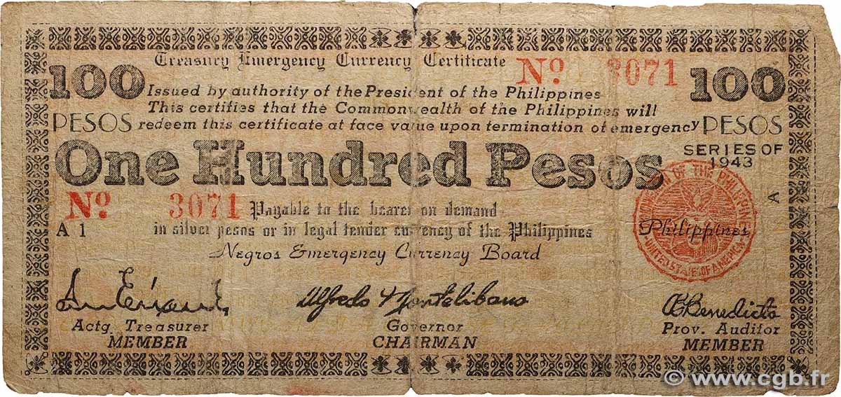 100 Pesos PHILIPPINES  1943 PS.666 B