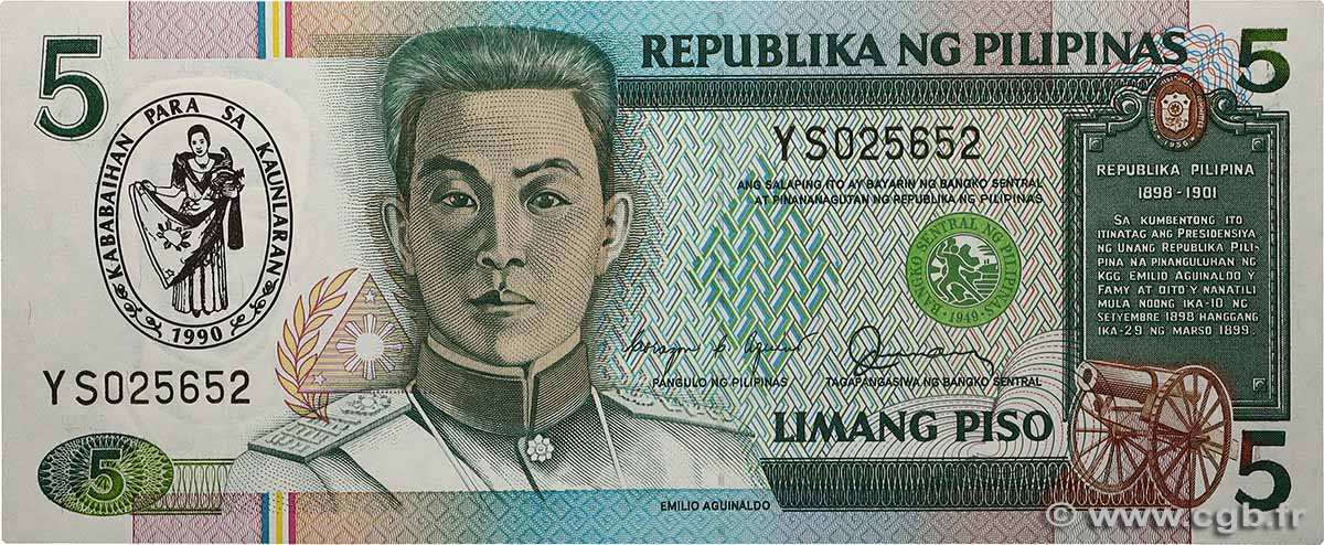 5 Pesos Commémoratif PHILIPPINES  1990 P.178a pr.NEUF