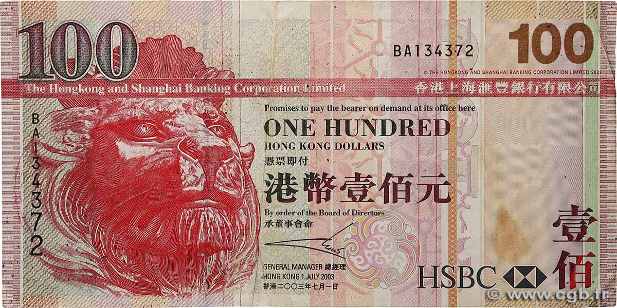 100 Dollars HONG KONG  2003 P.293 TB