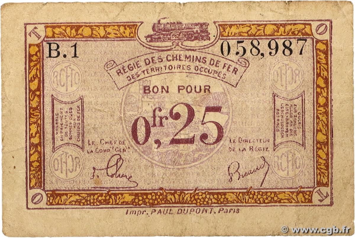 25 Centimes FRANCE régionalisme et divers  1918 JP.135.03 B+