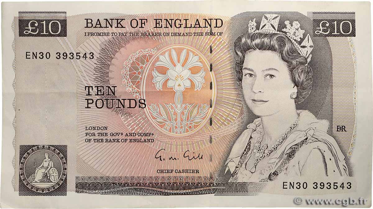 10 Pounds ANGLETERRE  1988 P.379e TTB+