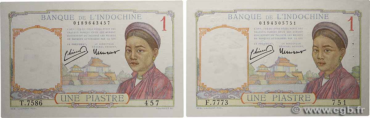 1 Piastre Lot INDOCHINE FRANÇAISE  1946 P.054c SUP+