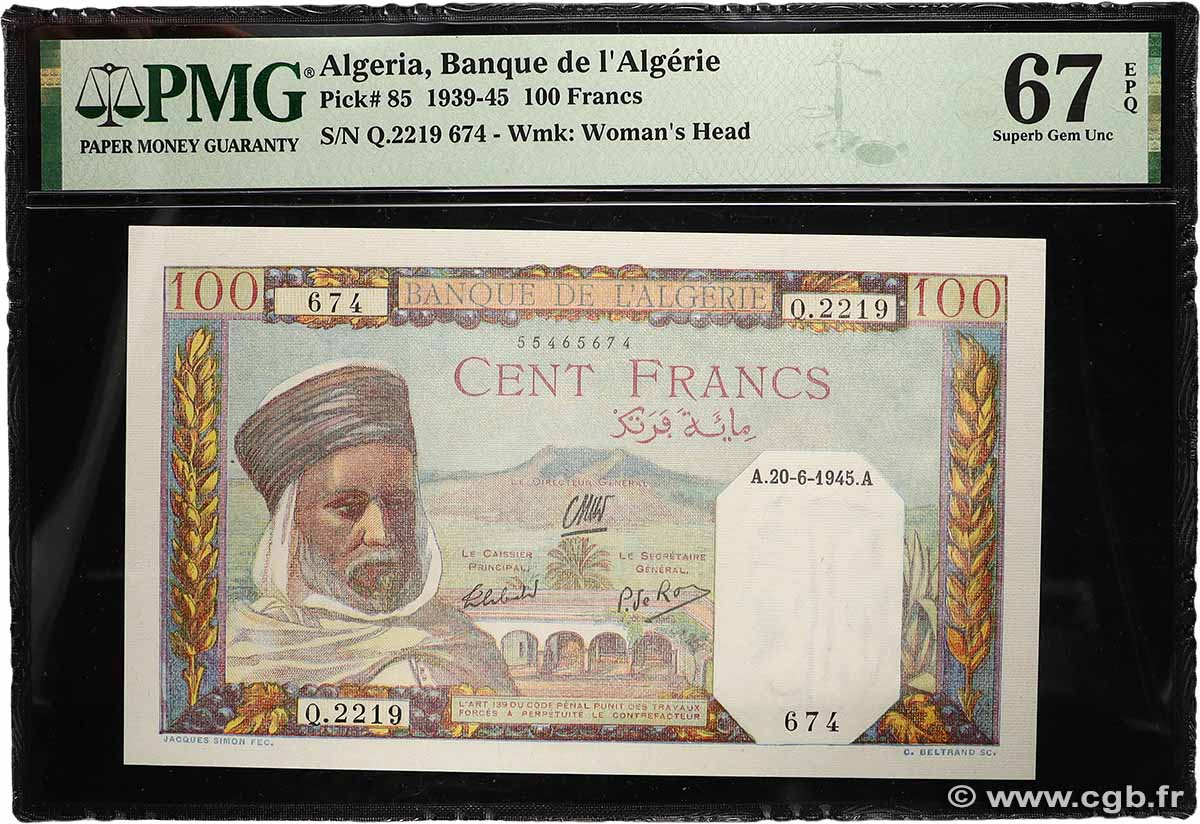 100 Francs ALGERIEN  1945 P.085 ST