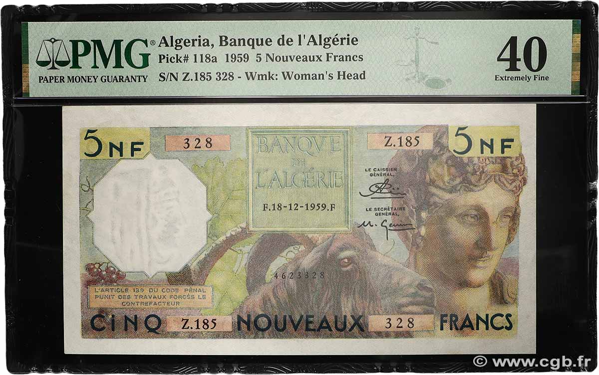 5 Nouveaux Francs ALGERIEN  1959 P.118a fVZ