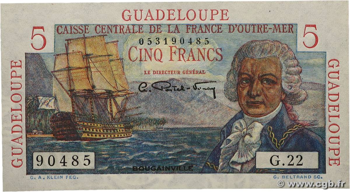 5 Francs Bougainville GUADELOUPE  1946 P.31 pr.NEUF