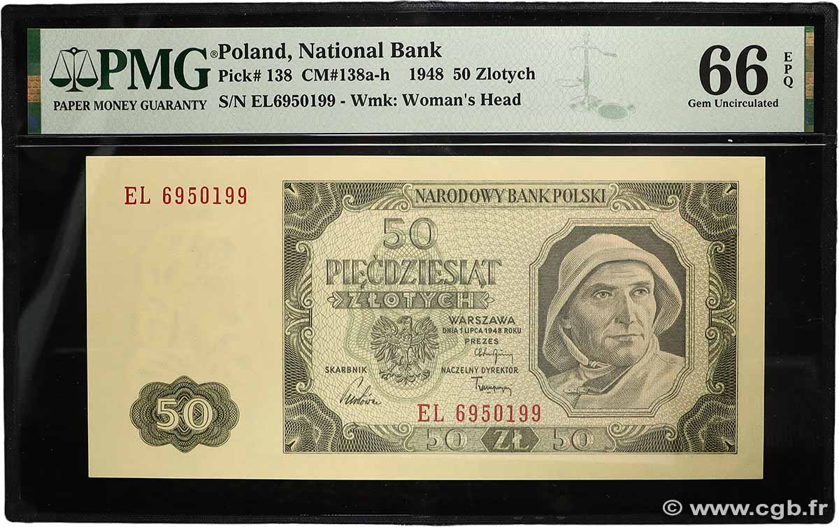 50 Zlotych POLAND  1948 P.138 UNC
