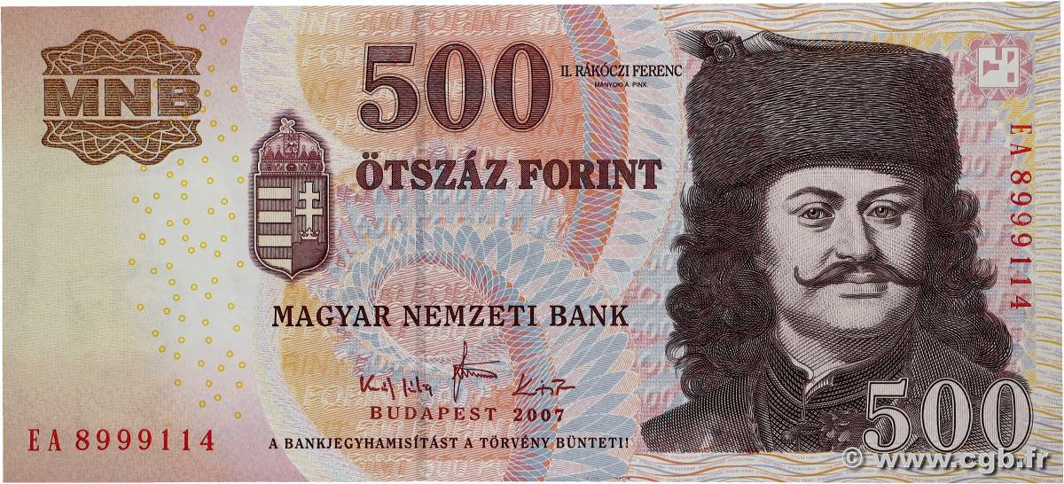500 Forint HONGRIE  2007 P.196a SPL