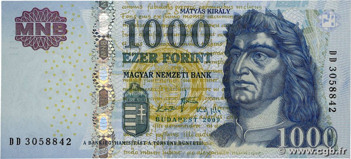 1000 Forint HONGRIE  2009 P.197a NEUF