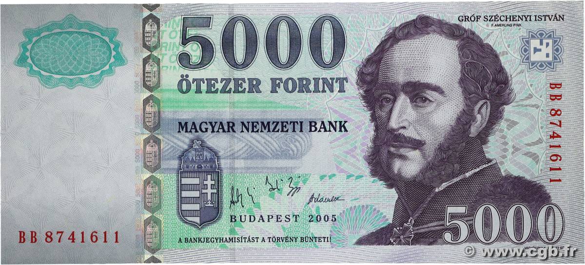 5000 Forint HUNGRíA  2005 P.191a FDC