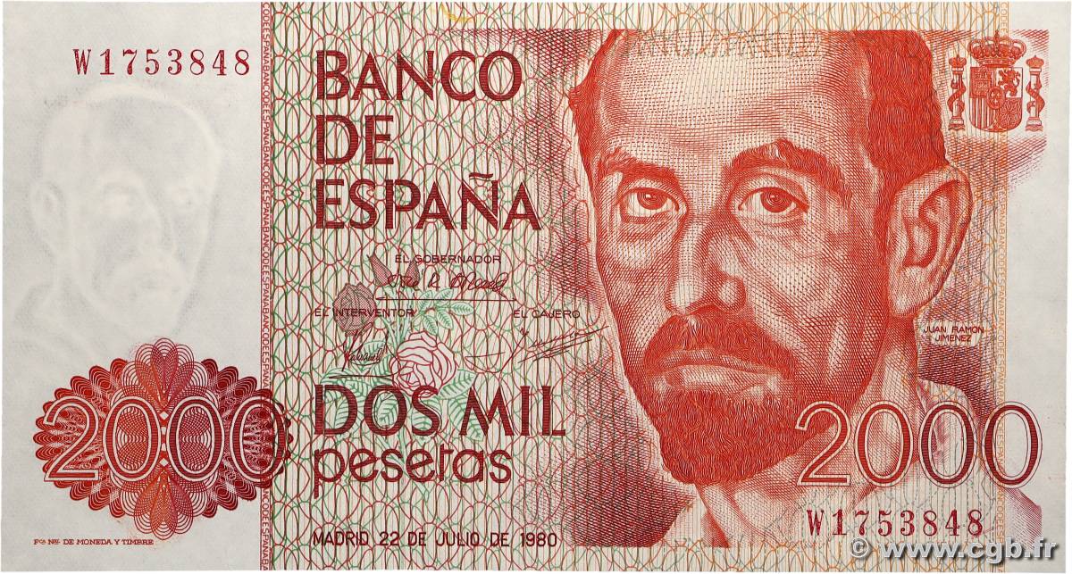 2000 Pesetas ESPAGNE  1980 P.159 SUP+