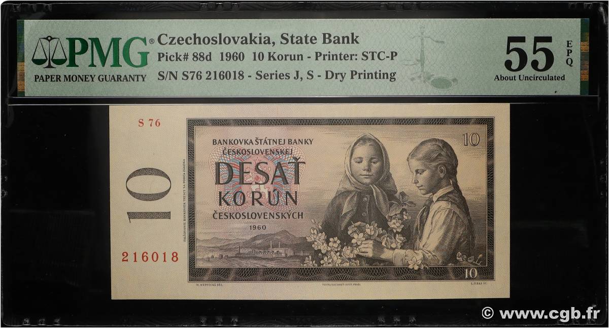 10 Korun TSCHECHOSLOWAKEI  1960 P.088d fST