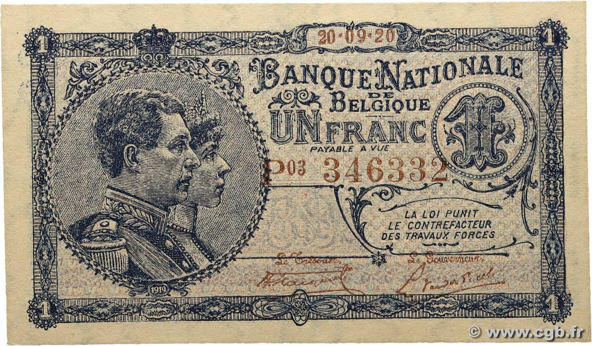 1 Franc BELGIQUE  1920 P.092 SPL+
