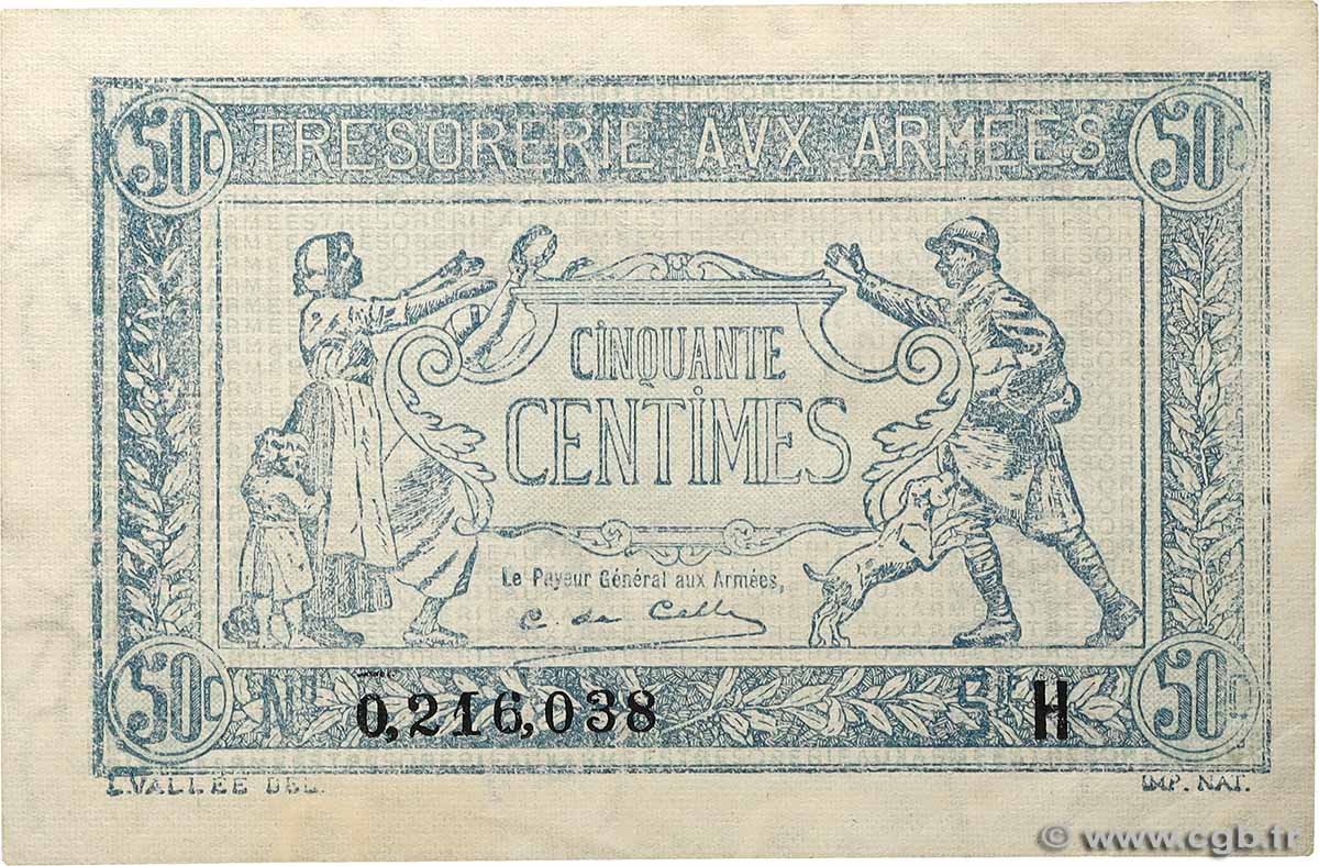 50 Centimes TRÉSORERIE AUX ARMÉES 1917 FRANCE  1917 VF.01.08 XF
