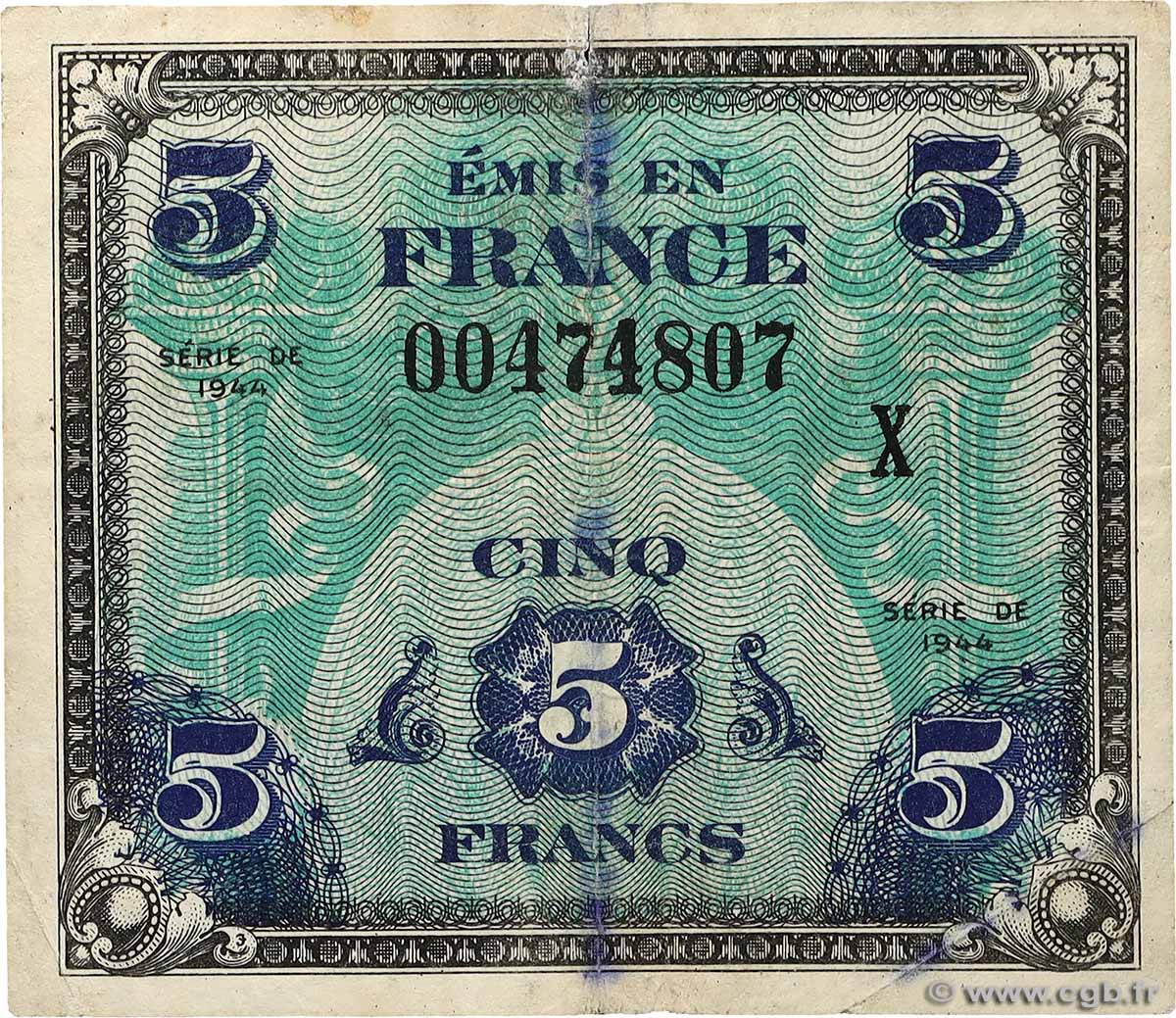 5 Francs DRAPEAU FRANCE  1944 VF.17.03 VF-