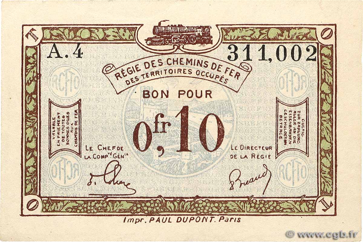 10 Centimes FRANCE regionalism and various  1918 JP.135.02 XF+