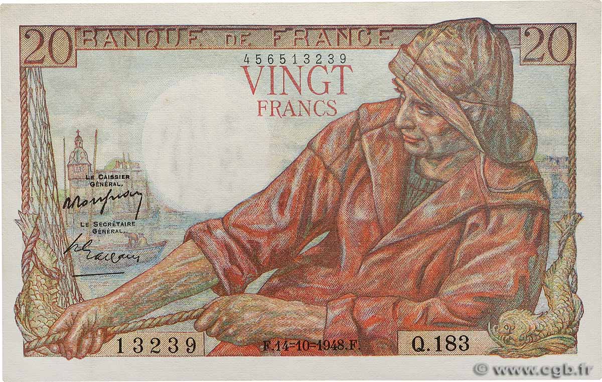 20 Francs PÊCHEUR FRANCE  1948 F.13.13 SUP+