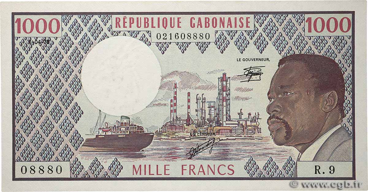 1000 Francs type 1974 Numéro radar GABON  1978 A.241d pr.NEUF