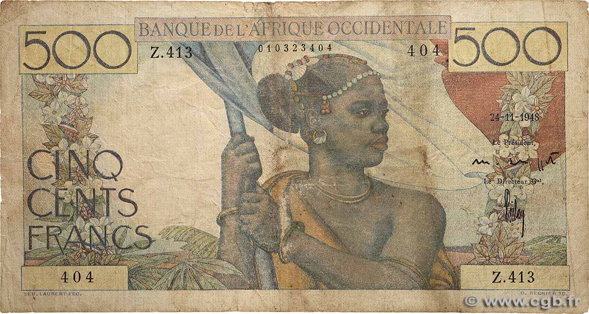 500 Francs FRENCH WEST AFRICA  1948 P.41 fS